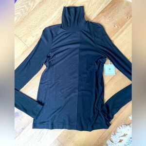 SVILU Black Turtleneck Long Sleeve Top